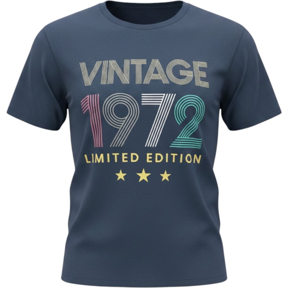 3XL Plus "Vintage 1972 Limited Edition + Stars" T-shirt, new without tags